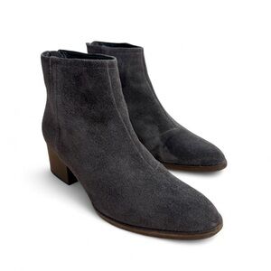Rag & Bone Wesley Grey Suede Ankle Boots Booties Sz 36.5